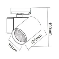 Σποτ ράγας LED LISOR 20W θερμό φως 3000k 230V AC 2000lm 38° μαύρο 2 καλωδίων 30000h