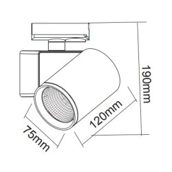 Σποτ ράγας LED LISOR 20W 230V AC ενδιάμεσο φως 4000k 2100lm 2 καλωδίων δέσμης 38° 30000h