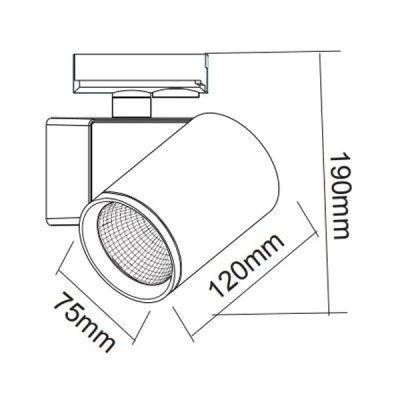 Σποτ ράγας LED LISOR 20W 230V AC ενδιάμεσο φως 4000k 2100lm 2 καλωδίων δέσμης 38° 30000h