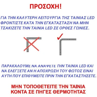 Led ταινία αδιάβροχη 5m 4.8W 12VDC ενδιάμεσο λευκό φως εύκαμπτη & αυτοκόλλητη IP65