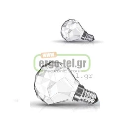 Λάμπα διακοσμητική led Crystal E14 3W 230V 3000k θερμό λευκό φως 300 lumen 25000h