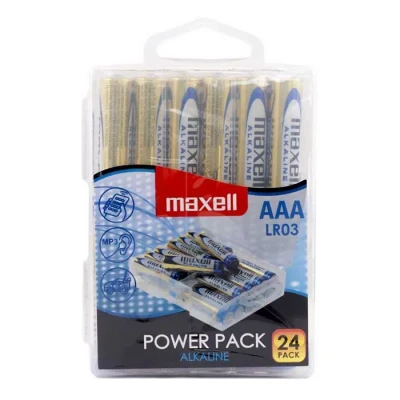 Αλκαλικές μπαταρίες AAA-LR3 Maxell 1.5V σε blister 24 τεμαχίων