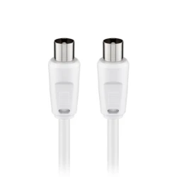 Καλώδιο κεραίας IEC (Coax) αρσ.-IEC (Coax) αρσ. 1.50m λευκό