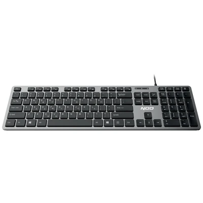 Ενσύρματο πληκτρολόγιο NOD Corporate full size 106 πλήκτρων με ελληνικό/αγγλικό layout, χαμηλού προφίλ πλήκτρα, USB και spill resistant σχεδιασμό