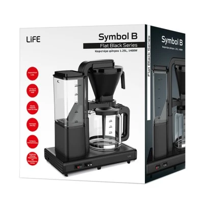 Καφετιέρα φίλτρου 1.25L 1400W LiFE SYMBOL B Flat Black 336x176x356mm