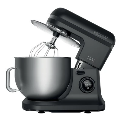 Κουζινομηχανή με inox κάδο μίξης 12L 1800W LiFE BOSS Flat Black με 8 ταχύτητες & LED οθόνη