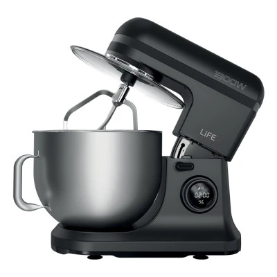 Κουζινομηχανή με inox κάδο μίξης 12L 1800W LiFE BOSS Flat Black με 8 ταχύτητες & LED οθόνη