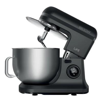 Κουζινομηχανή με inox κάδο μίξης 12L 1800W LiFE BOSS Flat Black με 8 ταχύτητες & LED οθόνη
