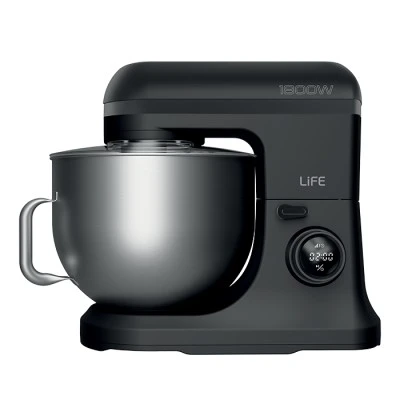 Κουζινομηχανή με inox κάδο μίξης 12L 1800W LiFE BOSS Flat Black με 8 ταχύτητες & LED οθόνη