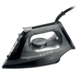 Ατμοσίδερο LiFE JET BLACK με αυτόματη απενεργοποίηση 2200W, κεραμική πλάκα και λειτουργία anti-drip Ατμοσίδερο LiFE JET BLACK με αυτόματη απενεργοποίηση 2200W, κεραμική πλάκα και λειτουργία anti-drip