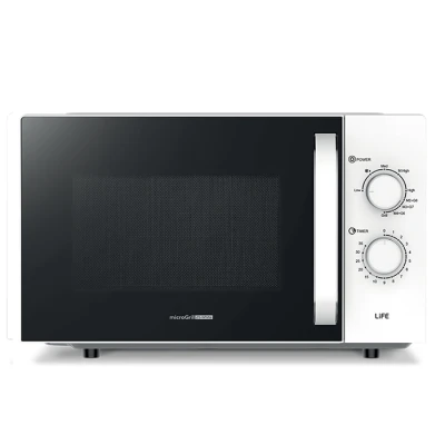 Φούρνος μικροκυμάτων LiFE microGrill 25 White 25L με grill, λειτουργία απόψυξης, 9 προγράμματα και ισχύ έως 1320W σε λευκό χρώμα