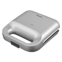 Τοστιέρα LiFE DELI Silver Matt 750W με αντικολλητικές grill πλάκες για 2 τοστ, cool-touch λαβή και ματ ασημί χρώμα