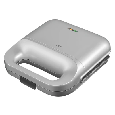 Τοστιέρα LiFE DELI Silver Matt 750W με αντικολλητικές grill πλάκες για 2 τοστ, cool-touch λαβή και ματ ασημί χρώμα