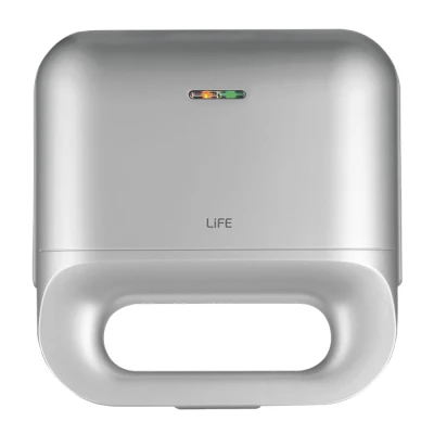 Τοστιέρα LiFE DELI Silver Matt 750W με αντικολλητικές grill πλάκες για 2 τοστ, cool-touch λαβή και ματ ασημί χρώμα