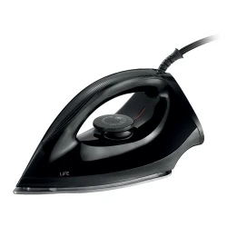 Ξηρό σίδερο LiFE SATIN BLACK 1000W με αυτόματη απενεργοποίηση, αντικολλητική πλάκα και ρυθμιζόμενο θερμοστάτη