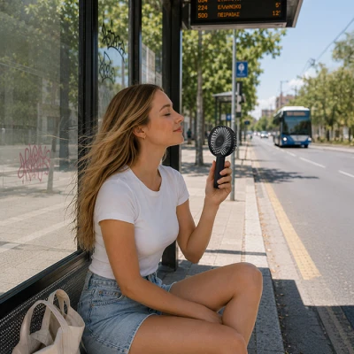 Ανεμιστήρας χειρός LiFE Be.Cool 3.6” επαναφορτιζόμενος 4.5W με 3 ταχύτητες, USB-C και βάση στήριξης Ανεμιστήρας χειρός LiFE Be.Cool 3.6” επαναφορτιζόμενος 4.5W με 3 ταχύτητες, USB-C και βάση στήριξης