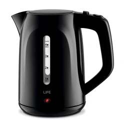 Βραστήρας LiFE Premiere Black 1.0L 1100W με κρυφό θερμαντικό στοιχείο, περιστροφή 360° και μαύρο χρώμα