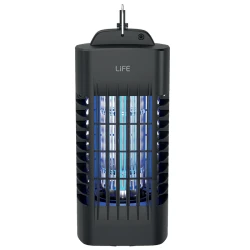Ηλεκτρική συσκευή εξόντωσης εντόμων LiFE Salvia L3 3W με UV-A LED λάμπα, γάντζο ανάρτησης και αφαιρούμενο δίσκο συλλογής σε μαύρο χρώμα