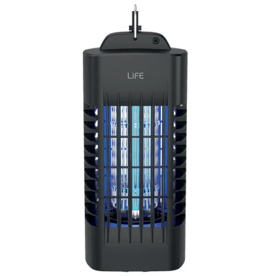 Ηλεκτρική συσκευή εξόντωσης εντόμων LiFE Salvia L3 3W με UV-A LED λάμπα, γάντζο ανάρτησης και αφαιρούμενο δίσκο συλλογής σε μαύρο χρώμα