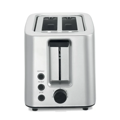 Αυτόματη φρυγανιέρα LiFE Crunchy Silver Matt 2 θέσεων 750W με 7 επίπεδα φρυγανίσματος και λειτουργίες απόψυξης/αναθέρμανσης ασημί ματ