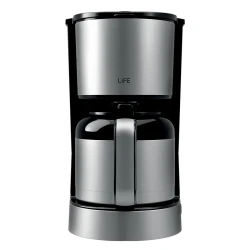 Καφετιέρα φίλτρου LiFE Java με κανάτα θερμός 1.2L 800W σε ασημί-μαύρο