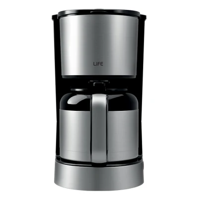 Καφετιέρα φίλτρου LiFE Java με κανάτα θερμός 1.2L 800W σε ασημί-μαύρο