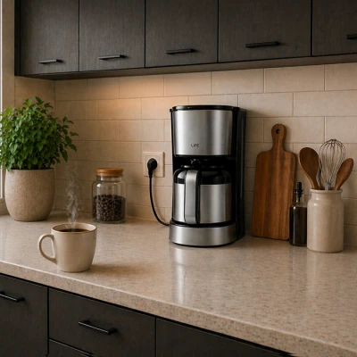 Καφετιέρα φίλτρου LiFE Java με κανάτα θερμός 1.2L 800W σε ασημί-μαύρο