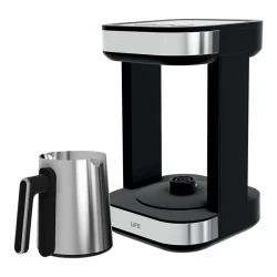 Ηλεκτρικό μπρίκι ελληνικού καφέ LiFE Ταμπής 2 400W με αισθητήρα υπερχείλισης και ηχητική ειδοποίηση σε μαύρο-ασημί