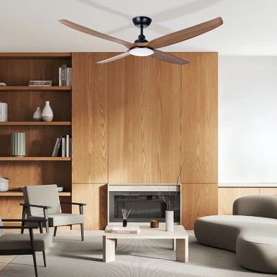Ανεμιστήρας οροφής LiFE Grande APELIOTES Nature DC 56" με LED φωτιστικό 20W, τηλεχειριστήριο, αντίστροφη λειτουργία και μαύρο σώμα