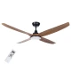Ανεμιστήρας οροφής LiFE Grande APELIOTES Nature DC 56" με LED φωτιστικό 20W, τηλεχειριστήριο, αντίστροφη λειτουργία και μαύρο σώμα
