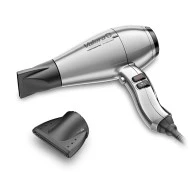Επαγγελματικό σεσουάρ μαλλιών VALERA SWISS SILENT JET 8600 D με AC μοτέρ 2400W και καλώδιο με σύστημα Rotocord στη λαβή για περιστροφή 360° σε ασημί χρώμα
