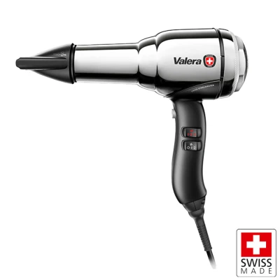 Σεσουάρ μαλλιών Valera Swiss Steel-Master Light Chrome 2000W με μοτέρ DELTA-DRIVE, ιονισμό και ασημί/μαύρο φινίρισμα