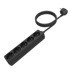Πολύπριζο SONORA 5 θέσεων με καλώδιο 1.5m 250V 16A 3500W με προστασία επαφών σε μαύρο χρώμα
