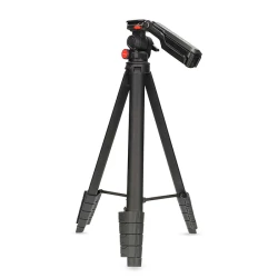 Τρίποδο Nedis 233-2869 αλουμινίου με μέγιστο ύψος 154 cm για φωτογραφικές μηχανές, βιντεοκάμερες και smartphones σε μαύρο χρώμα