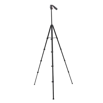 Τρίποδο Nedis 233-2869 αλουμινίου με μέγιστο ύψος 154 cm για φωτογραφικές μηχανές, βιντεοκάμερες και smartphones σε μαύρο χρώμα