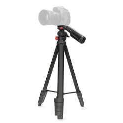 Τρίποδο Nedis 233-2869 αλουμινίου με μέγιστο ύψος 154 cm για φωτογραφικές μηχανές, βιντεοκάμερες και smartphones σε μαύρο χρώμα