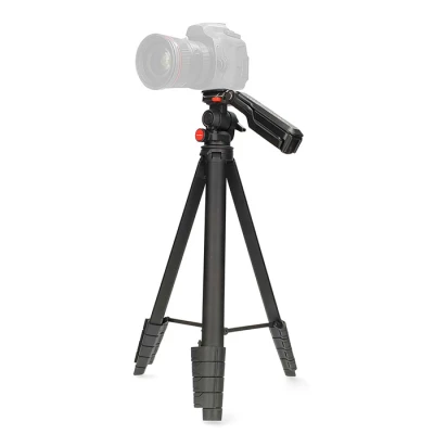 Τρίποδο Nedis 233-2869 αλουμινίου με μέγιστο ύψος 154 cm για φωτογραφικές μηχανές, βιντεοκάμερες και smartphones σε μαύρο χρώμα