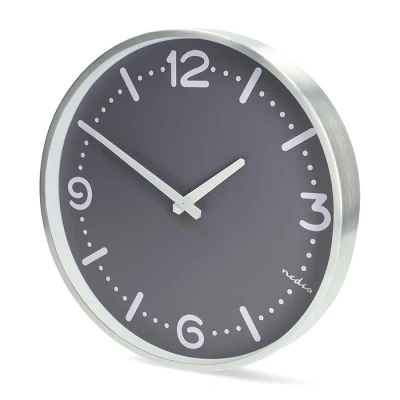 Ρολόι τοίχου Nedis 233-2873 αθόρυβο quartz 30cm σε γκρι χρώμα