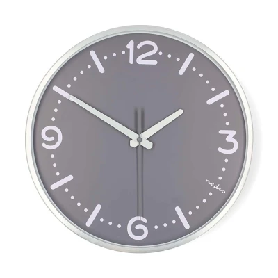 Ρολόι τοίχου Nedis 233-2873 αθόρυβο quartz 30cm σε γκρι χρώμα
