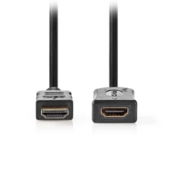 Καλώδιο προέκτασης HDMI High Speed with Ethernet 2m αρσενικό-θηλυκό με επίχρυσες επαφές μαύρο 233-2884