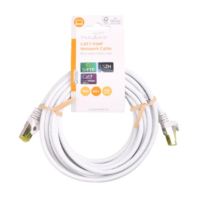 Καλώδιο δικτύου CAT 7 S/FTP 5.00m RJ45 αρσενικό σε λευκό χρώμα Καλώδιο δικτύου CAT 7 S/FTP 5.00m RJ45 αρσενικό σε λευκό χρώμα