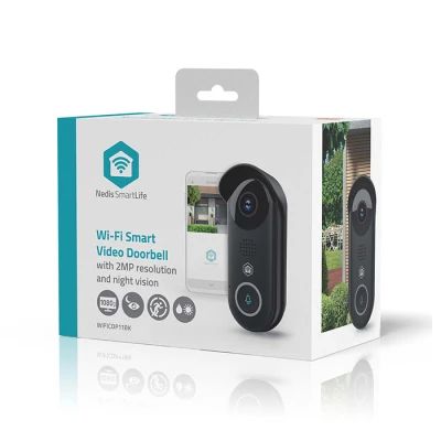 Θυροτηλεόραση Smart Wi-Fi Nedis SmartLife Full HD 1080p με κάμερα 2MP, αισθητήρα κίνησης και νυχτερινή όραση σε μαύρο χρώμα