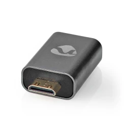 Αντάπτορας Nedis High Speed HDMI με Ethernet mini HDMI αρσενικό σε HDMI θηλυκό με επίχρυσες επαφές σε σκούρο γκρι