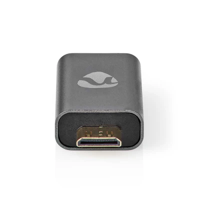 Αντάπτορας Nedis High Speed HDMI με Ethernet mini HDMI αρσενικό σε HDMI θηλυκό με επίχρυσες επαφές σε σκούρο γκρι