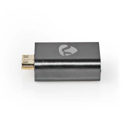 Αντάπτορας Nedis High Speed HDMI με Ethernet mini HDMI αρσενικό σε HDMI θηλυκό με επίχρυσες επαφές σε σκούρο γκρι
