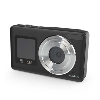 Ψηφιακή φωτογραφική μηχανή Nedis 4K με διπλή οθόνη LCD 2.4" και 1.3