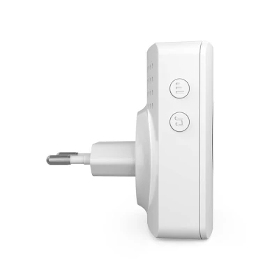 Κουδούνι πόρτας smart plug-in Nedis 233-2899 με Wi-Fi, ενσωματωμένη σειρήνα 88dB και μπουτόν, λευκό