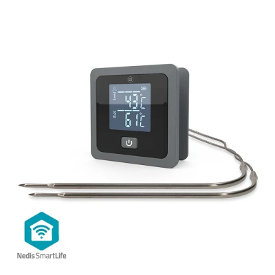 Θερμόμετρο κρέατος Bluetooth Nedis SmartLife 233-2901 με 2 αισθητήρες, έλεγχο μέσω εφαρμογής, οθόνη LCD και ειδοποιήσεις