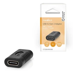 Αντάπτορας Nedis USB 3.2 Gen 2x1 Type-C θηλυκό σε Type-C θηλυκό μαύρος