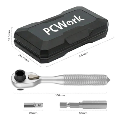Σετ καστάνιας ακριβείας PCWork PCW08L 42 τεμαχίων με 30 μύτες, 9 καρυδάκια, 2 αντάπτορες και μαγνητική θήκη μεταφοράς Σετ καστάνιας ακριβείας PCWork PCW08L 42 τεμαχίων με 30 μύτες, 9 καρυδάκια, 2 αντάπτορες και μαγνητική θήκη μεταφοράς